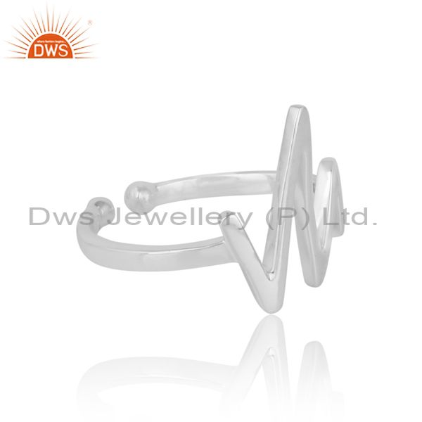 Dainty Designer Vibration Midi Ring In Silver 925