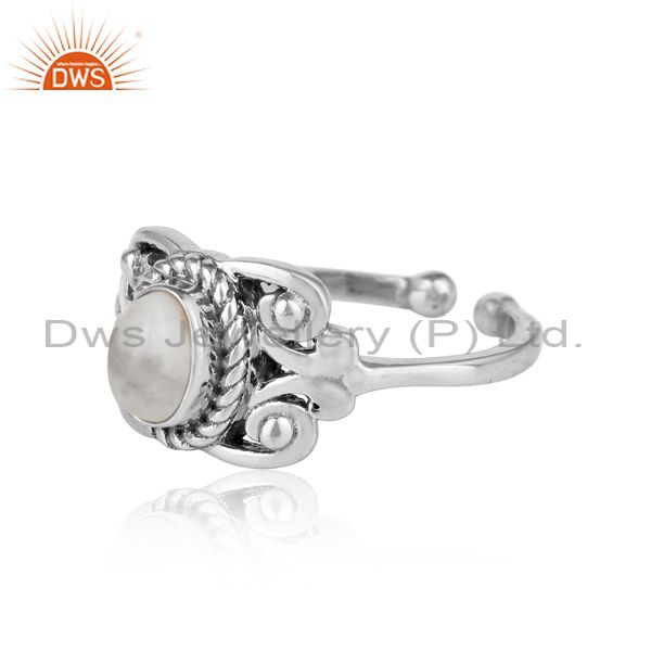Designer of Designer bohemian oxidize finish on silver 925 ring with howlite