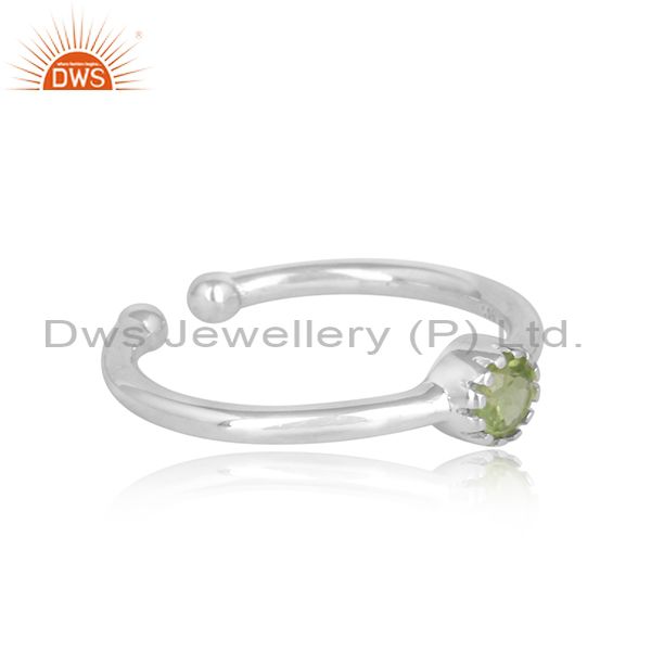 Handcrafted Dainty Silver 925 Ring With Peridot