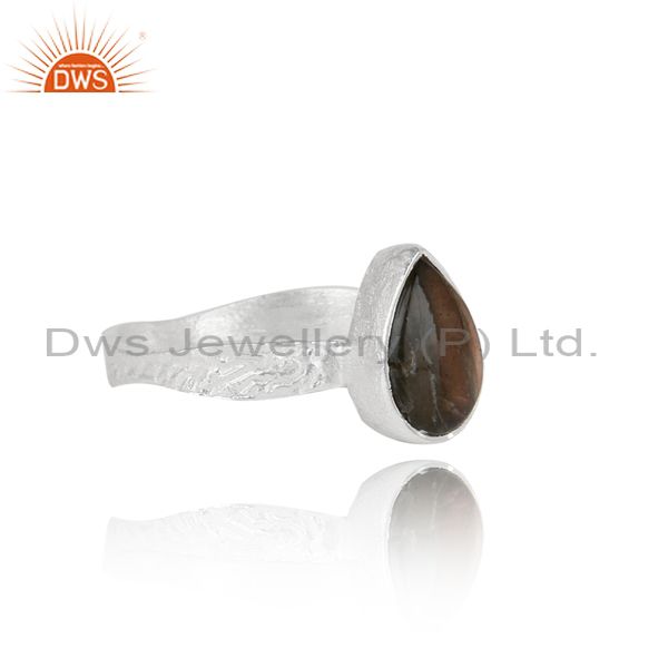 Designer Shank Sterling Silver Labradorite Handmade Ring
