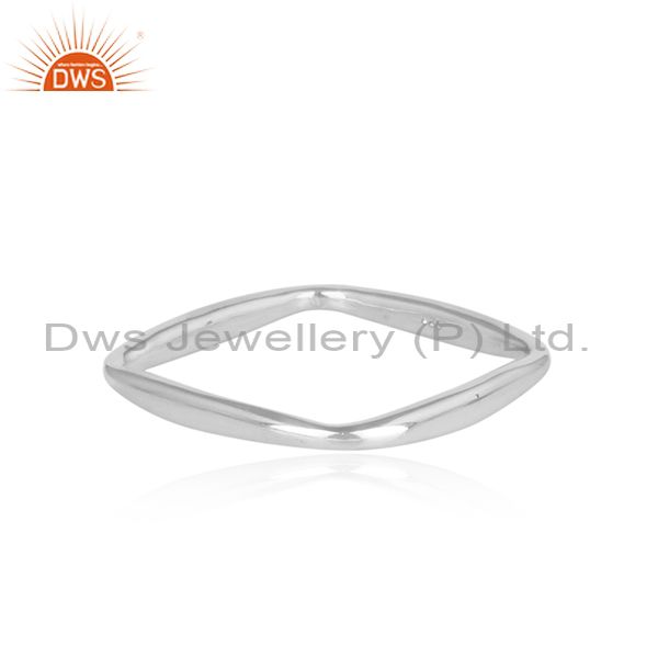 Hand Hammered Fine Silver Rectangular Shaped Designer Ring