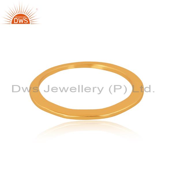 Gold Plated Silver Band Ring: Luxurious Style