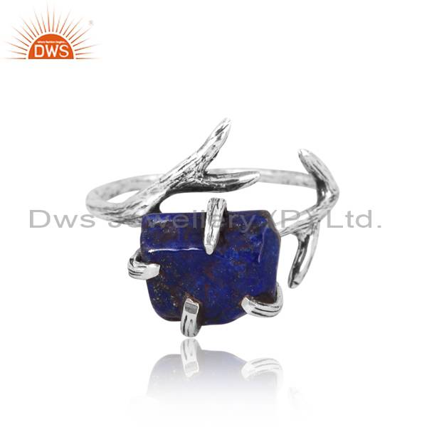 Exquisite Lapis Lazuli Silver Ring: Handcrafted & Timeless