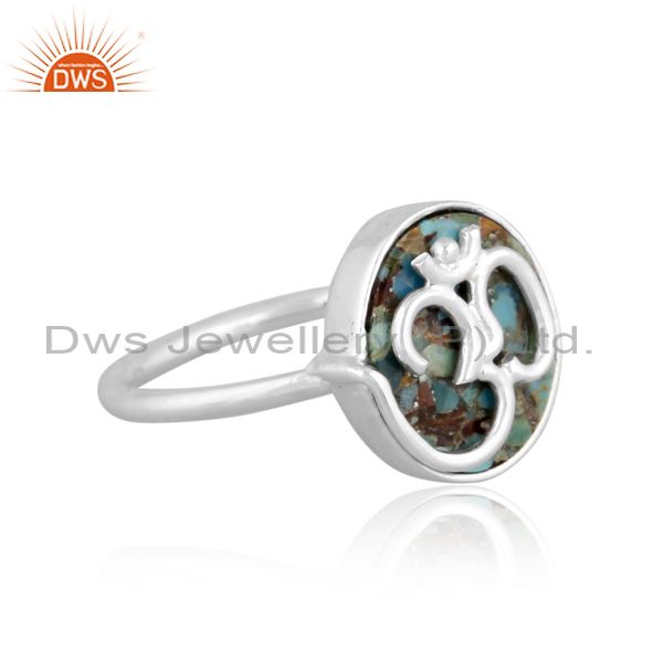 Boulder Turquoise Coin Set Fine Sterling Silver Classic Ring