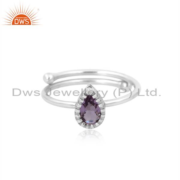Sterling Silver Ring with Pink Amethyst - Elegant & Timeless
