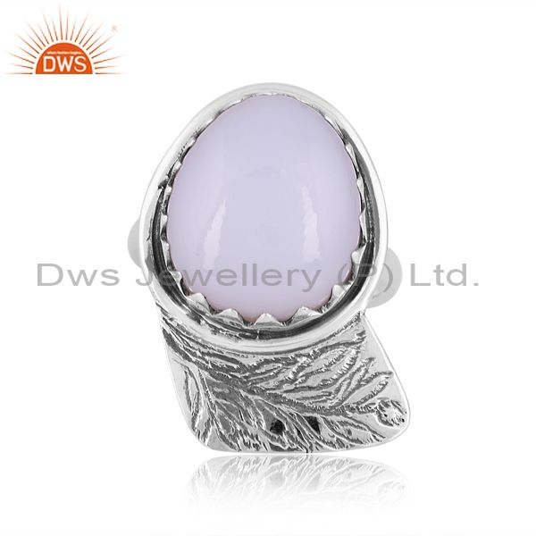 Sterling Silver Ring With Lavender Chalcedony Unshaped Stone