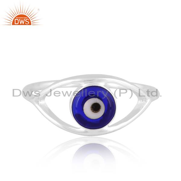 Eye-catching Ring with Elegant Blue Resin Design