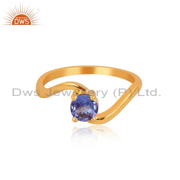 Tanzanite: Gold Plated Engagement Ring for Girls