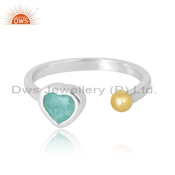 Cute Women's Band In Heart Cut Amazonite For Causal Look