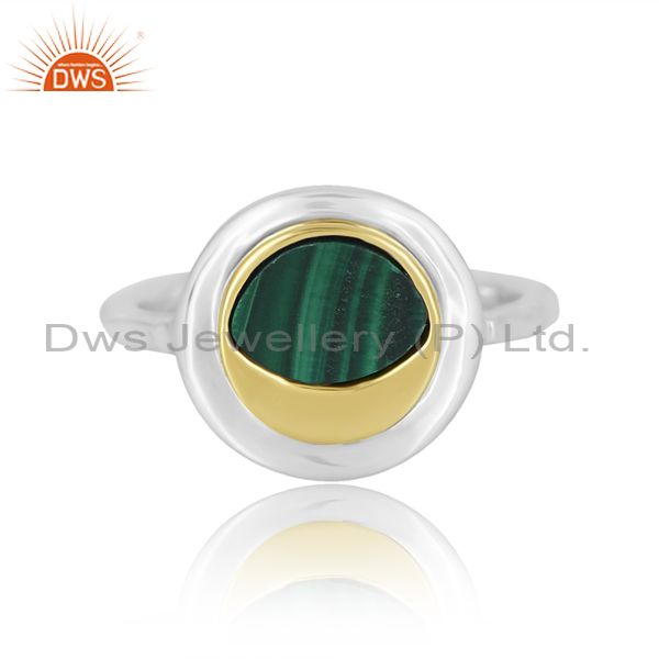 Unisex Malachite Coin Chand Ring For Friendship Day Gift