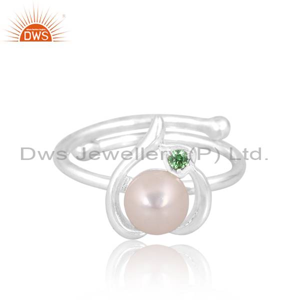 Pearl & Green Zircon Ring: Elegance and Beauty in One