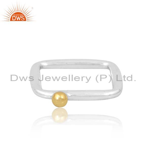 Charming Sterling Silver Ring with Brass Ball for Couples