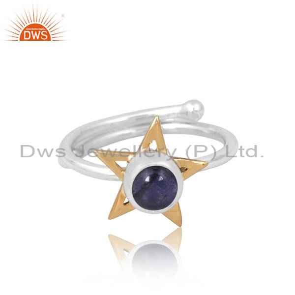 Star Ring: Iolite Gemstone - A Celestial Beauty