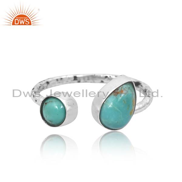 Kingman Turquoise: Oxidized Sterling Silver Ring