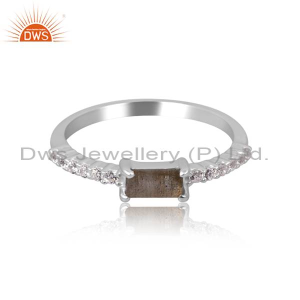 Labradorite & CZ Ring: Stunning Combination of Gemstones