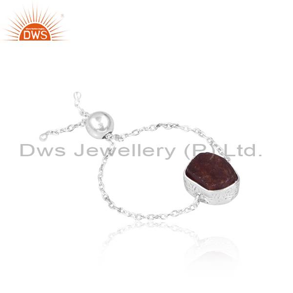 Garnet Chain Ring: Versatile Adjustable Jewelry Piece