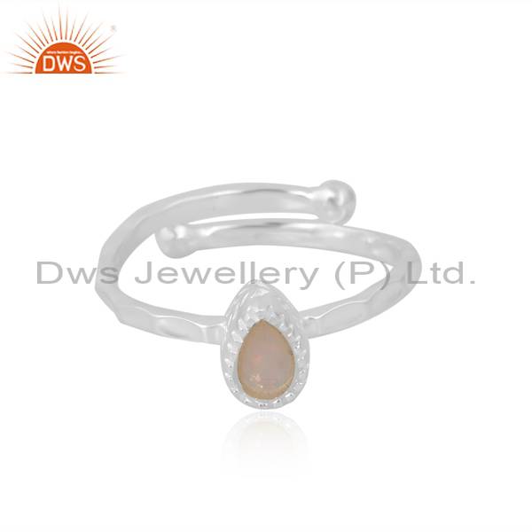 Stunning Pear Ethiopian Opal Ring for Women