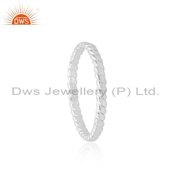 Simple and Elegant Sterling Silver Rope Wire Band