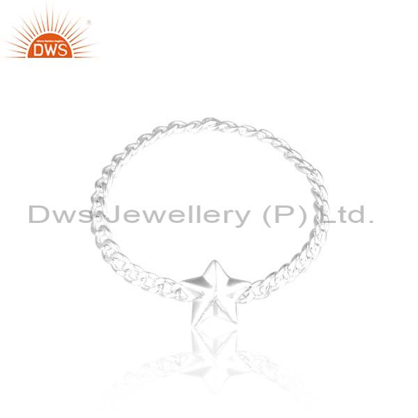 Silver Sterling Chain Star Ring: Stylish Jewelry Accessory