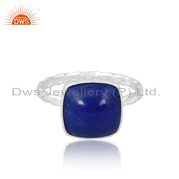 Luxurious Lapis Lazuli 925 Sterling Silver Ring for Girls