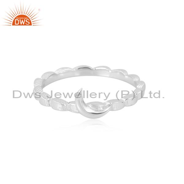 Stunning Moon Ring: Elegant Sterling Silver for Engagement
