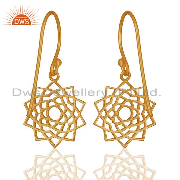 Suppliers Chakra Design 925 Silver Gold Plated Indian Earrings Manufacturers