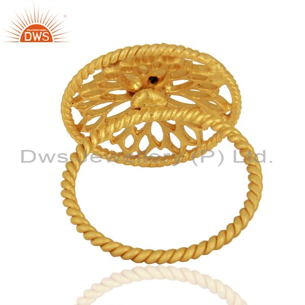 Suppliers Designer Gold Plated 925 Silver Lapis Gemstone Girls Ring Manufacturer