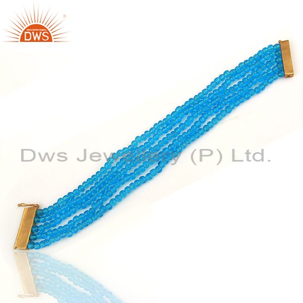 Suppliers Hydro Blue Topaz Gemstone Handmade Bracelet Jewelry Manufacturer