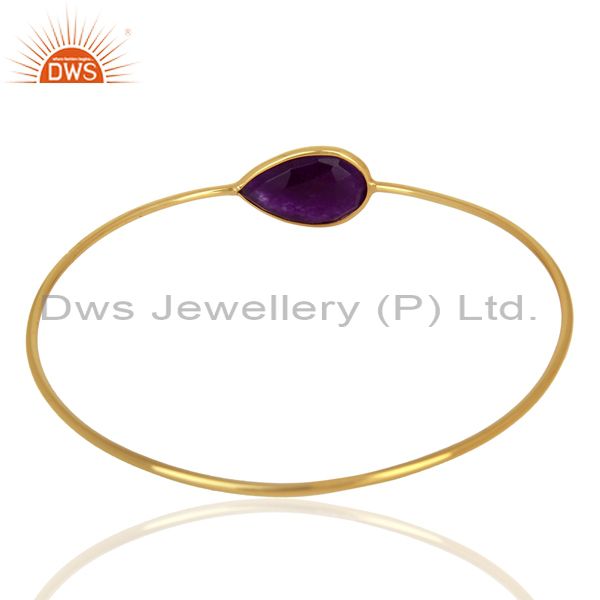 Wholesalers of Aventurine gemstone gold plated silver bangle jewelry supplier