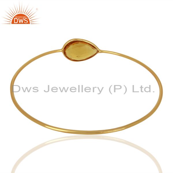 Wholesalers of Hydro citrine gemstone gold on 925 silver bangle supplier jewelry