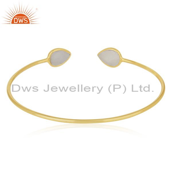 Suppliers 18k Gold Plated 925 Sterling Silver Cuff Bracelet Manufacturers