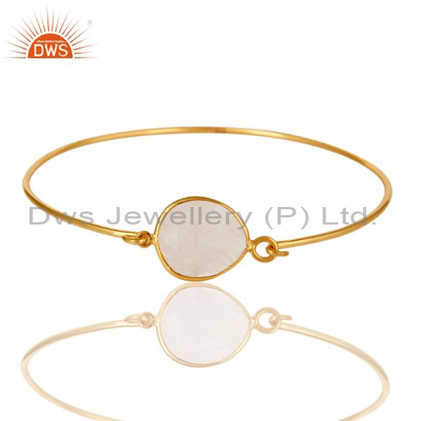 Wholesalers of Rainbow moonstone 925 silver gold over handmade openable bangle