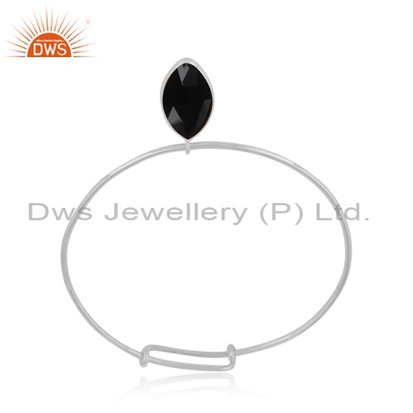 Designer of Black onyx gemstone designer 925 streling fine silver bangles