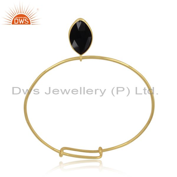 Designer of Black onyx gemstone designer gold plated silver designer bangles