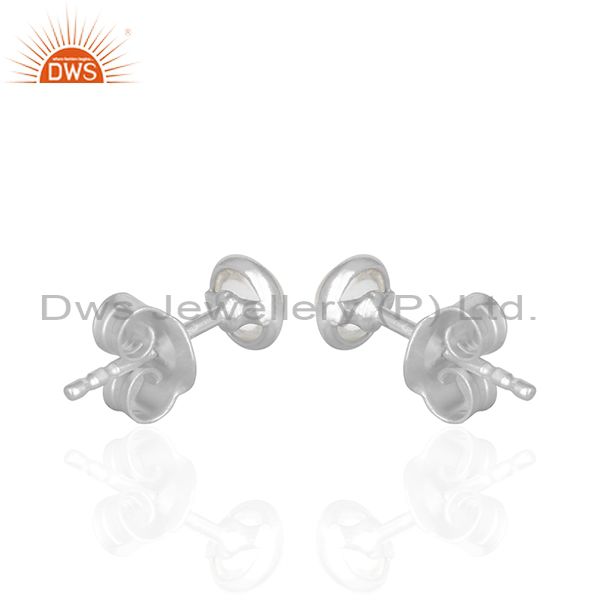 Suppliers Crystal Quartz Gemstone 92.5 Silver Stud Earring Jewelry Manufacturer