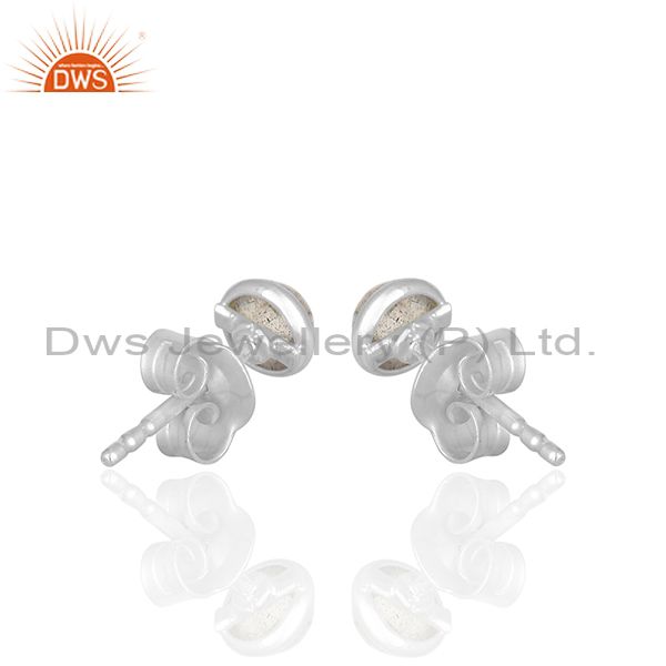 Suppliers Natural Labradorite Gemstone 925 Silver Stud Earrings Wholesale