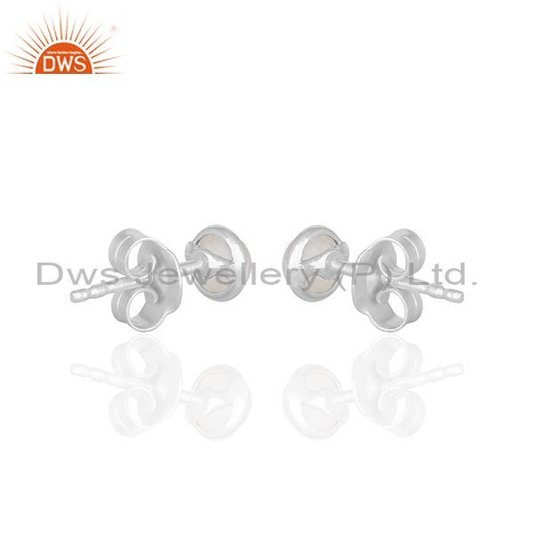 Exporter Rose Quartz Gemstone 925 Sterling Silver Earrings Jewelry Manufacturer