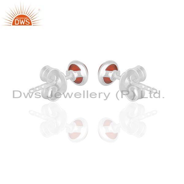 Exporter Small Onyx Gemstone Tiny Stud Earring Jewelry Manufacturer of India