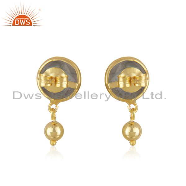Suppliers Labradorite Gemstone Gold Plated 925 Silver Drop Earring Manufacturer