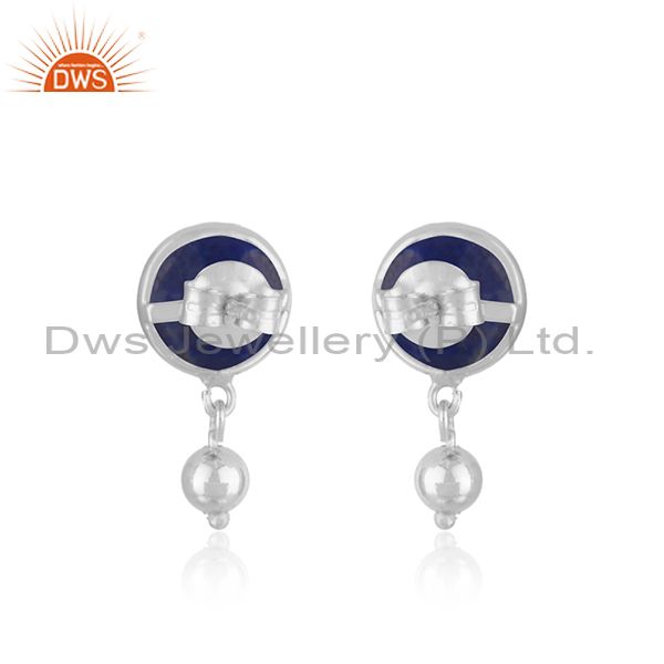 Suppliers Handmade Fine Sterling Silver Lapis Lazuli Gemstone Drop Earring Wholesaler