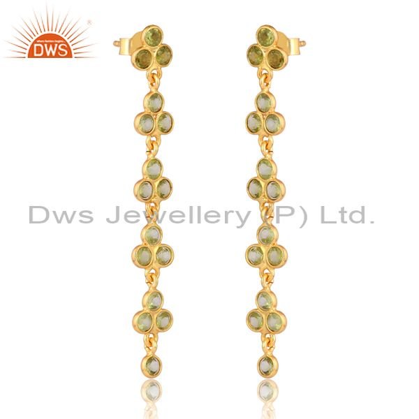 Sterling Silver Drops Gold 18K With Gemstone