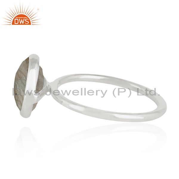 Suppliers 925 Sterling Silver Labradorite Gemstone Stackable Ring Manufacturer India