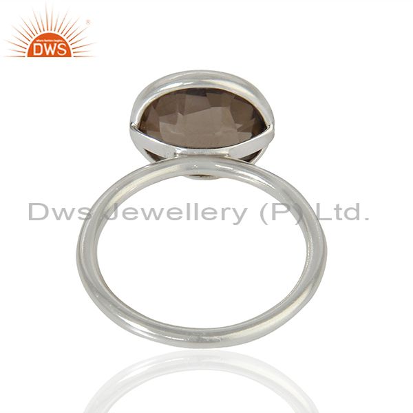 Suppliers 925 Sterling Fine Silver Smoky Quartz Gemstone Rings Jewelry Supplier