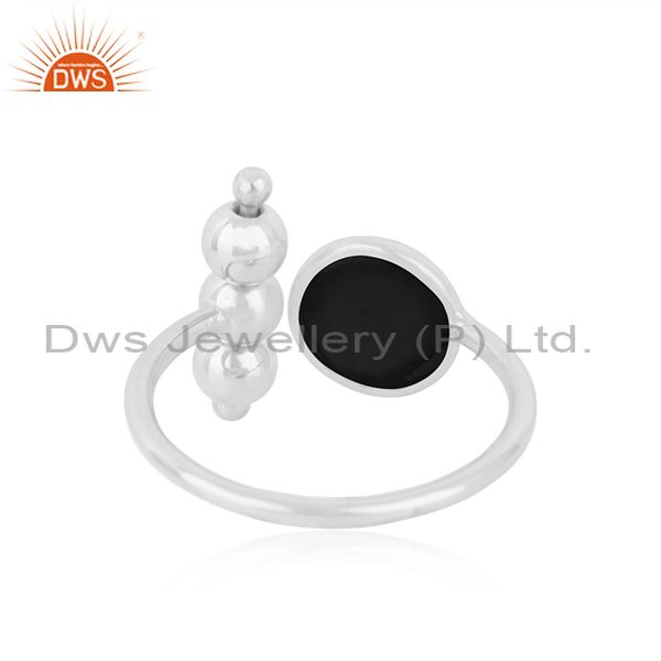 Suppliers Black Onyx Fine Sterling 92.5 Silver Gemstone Ring Manufacturer INdia