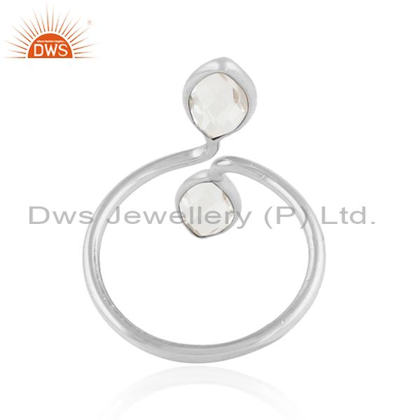 Designer of Crystal quartz gemstone designer 925 fine sterling silver rings
