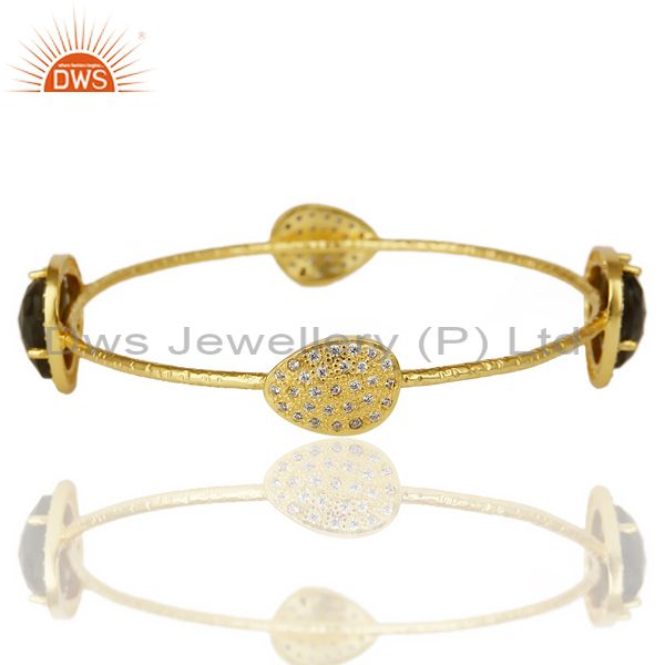 Labrodorite free shape fashion bangle studded cz exclusive jewelry Exporter
