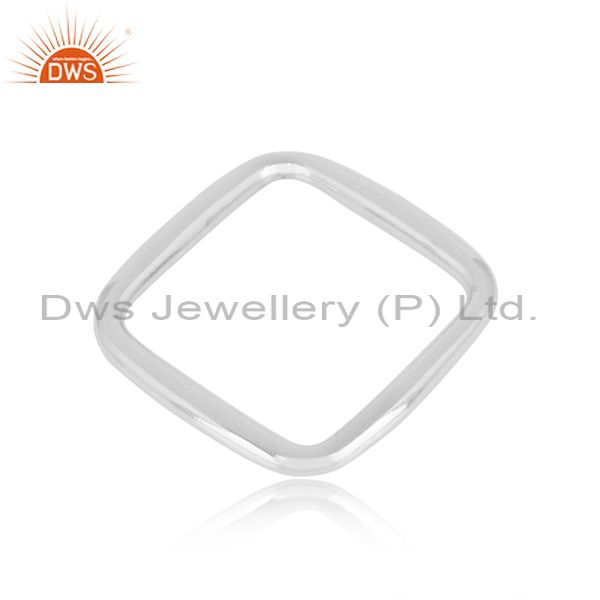 Fine 925 Sterling Silver Rectangular Shaped Handmade Ring