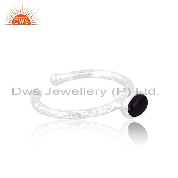 Exquisite Openable Handcrafted Black Onyx Ring for Girls
