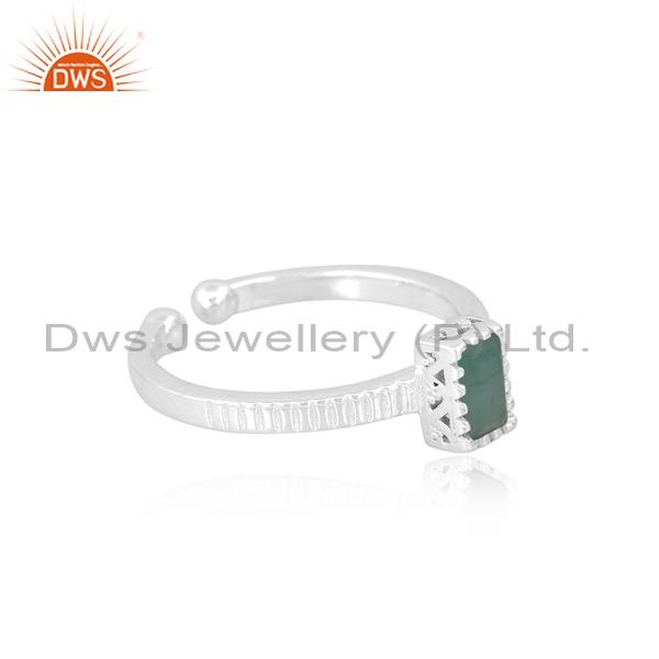 Stunning Silver Emerald Engagement Ring for Girls