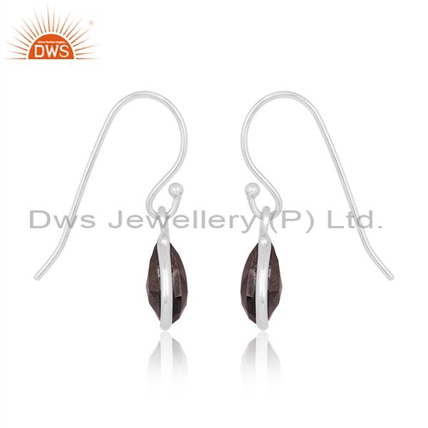 Wholesalers Hematite Gemstone 925 Silver Tiny Drop Earrings Jewelry Manufacturer